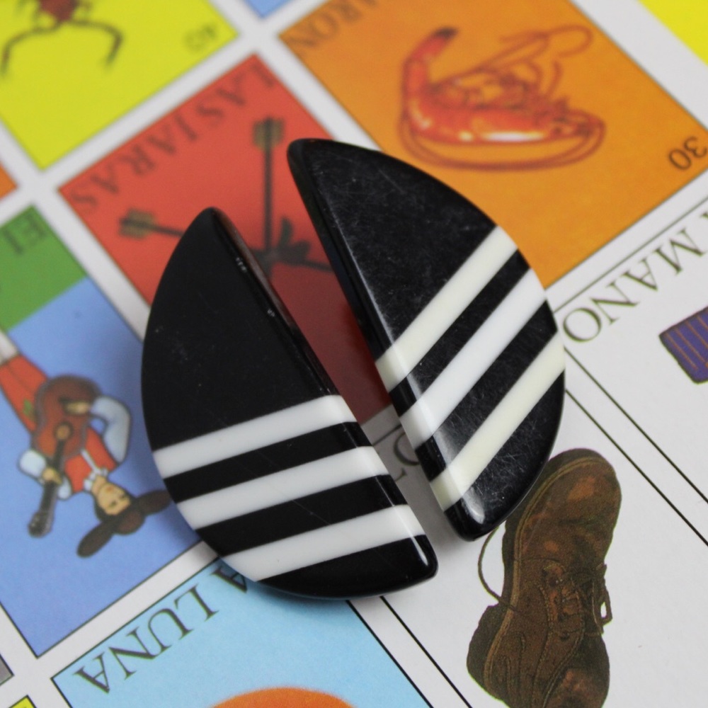 Truly 80s Black and White Earrings